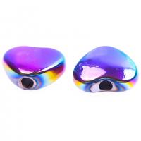 Zinc Alloy Heart Beads, colorful plated, DIY 