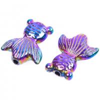 Zinc Alloy Animal Beads, Fish, colorful plated, DIY 
