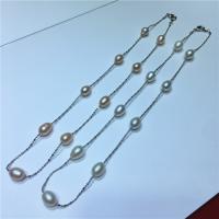 Collier de perles d'eau douce naturelles, perle d'eau douce cultivée, pour femme, plus de couleurs à choisir, 8-9mm Environ 45 cm, Vendu par PC