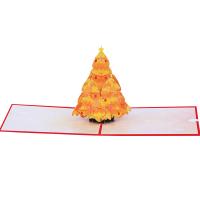 Papel 3D tarjeta de felicitación, Árbol de Navidad, hecho a mano, Plegable & Efecto 3D, 130x180mm, Vendido por UD