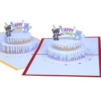 Papier 3D Grußkarte, Kuchen, Drucken, Faltbare & 3D-Effekt, keine, 125x155mm, verkauft von PC