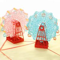 Paper 3D Greeting Card, Ferris Wheel, handmade, Foldable & 3D effect 