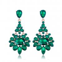 Zinc Alloy Rhinestone Drop Earring, plated, fashion jewelry & for woman & with rhinestone 