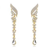 Zinc Alloy Rhinestone Drop Earring, Brass, with Zinc Alloy, Teardrop, plated, fashion jewelry & for woman & with rhinestone 