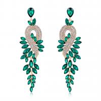 Zinc Alloy Rhinestone Drop Earring, with Crystal, KC gold color plated, fashion jewelry & for woman & with rhinestone 