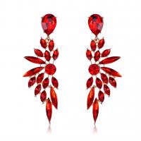 Zinc Alloy Rhinestone Drop Earring, Wing Shape, plated, fashion jewelry & for woman & with rhinestone 