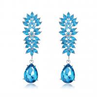 Zinc Alloy Rhinestone Drop Earring, Teardrop, plated, fashion jewelry & for woman & with rhinestone 