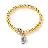 Evil Eye Jewelry Bracelet, Brass, gold color plated, micro pave cubic zirconia & for woman & enamel 170mm 