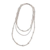 Plastic Pearl Necklace, with Brass, with 1.96inch extender chain, three layers & for woman Approx 23.6 Inch, Approx 27.5 Inch, Approx 33.4 Inch 