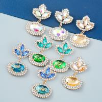 Zinc Alloy Rhinestone Drop Earring, with Resin, fashion jewelry & for woman & with rhinestone 