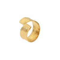 304 Stainless Steel Cuff Finger Ring, Round, 18K gold plated, Adjustable & fashion jewelry & for woman, gold, 10mm 