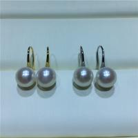 Sterling Silver Pearl Drop Earring, Freshwater Pearl, with 925 Sterling Silver, Round, plated, for woman 8.5-9mm 