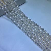 Round Cultured Freshwater Pearl Beads, DIY, white, 7-8mm Approx 40 cm 