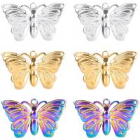 Stainless Steel Animal Pendants, 304 Stainless Steel, Butterfly, Vacuum Ion Plating, Unisex Approx 50 cm 