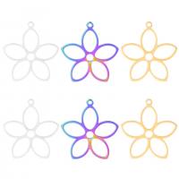 Stainless Steel Flower Pendant, 304 Stainless Steel, Vacuum Ion Plating, Unisex & hollow Approx 50 cm 