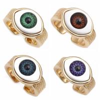 Harz Finger Ring, Messing, mit Harz, blöser Blick, goldfarben plattiert, Modeschmuck & unisex, keine, 13x18mm, verkauft von PC