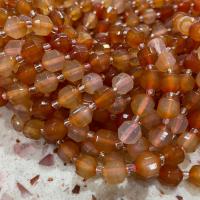 Natural Red Agate Beads, with Glass Seed Beads, Round, DIY & faceted, red Approx 14.96 Inch 