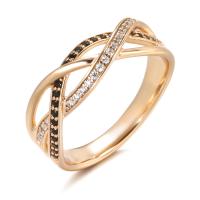 Cubic Zirconia Micro Pave Brass Finger Ring, gold color plated & micro pave cubic zirconia & for woman, golden, 6mm 