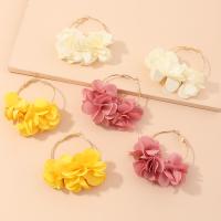 Zinc Alloy Hoop Earring, with Cloth, fashion jewelry & for woman 