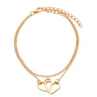 Zinc Alloy Anklet, with 2.36inch extender chain, plated, Double Layer & fashion jewelry & for woman Approx 8.66 Inch 