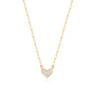 Stainless Steel Jewelry Necklace, 304 Stainless Steel, with 2.36inch extender chain, Heart, Vacuum Ion Plating, fashion jewelry & for woman, golden, 14mm Approx 16.93 Inch 