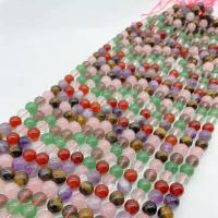 Смешанные бусы с драгоценными камнями, Многоцветный камень, Круглая, DIY & разный размер для выбора, разноцветный, длина:Приблизительно 14.96 дюймовый, продается Strand