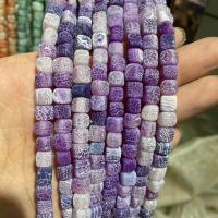 Natural Effloresce Agate Beads,  Square, DIY & frosted 8mm, Approx 