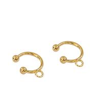 Brass Earring Drop Component, Letter C, gold color plated, DIY 