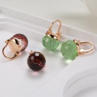 Boucle d'oreille de bijoux en cristal, laiton, avec cristal, bijoux de mode & pour femme, couleur or rose Vendu par paire