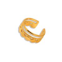 Titanium Steel Cuff Finger Ring, petals, Vacuum Ion Plating, fashion jewelry & Unisex 8.5mm,18.5mm 