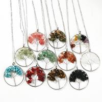 Gemstone Necklaces, with brass wire & Zinc Alloy & Unisex & hollow 50mm Approx 15.74 Inch 