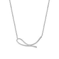 Sterling Silver Jewelry Necklace, 925 Sterling Silver, with 1.96 inch extender chain, platinum color plated, for woman, 28mm Approx 15.74 Inch 