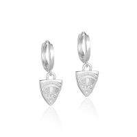 Huggie Hoop Drop Earring, argent sterling 925, Placage, pavé de micro zircon & pour femme, plus de couleurs à choisir Vendu par paire