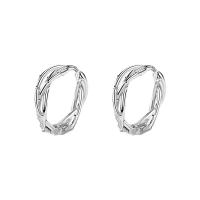 Sterling Silver Huggie Hoop Earring, 925 Sterling Silver, Donut, for woman, silver color, 15mm 