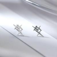 Sterling Silver Stud Earring, 925 Sterling Silver, for woman & hollow, silver color 