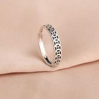 Sterling Silver Finger Ring, 925 Sterling Silver, plated, Adjustable & for woman 4mm 