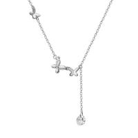 Cubic Zirconia Micro Pave Sterling Silver Necklace, 925 Sterling Silver, micro pave cubic zirconia & for woman, silver color Approx 18.89 Inch 