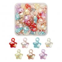 Transparent Acrylic Pendants, with Plastic Box, Star, DIY & crackle, mixed colors 
