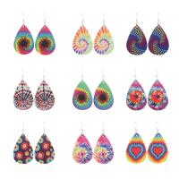 PU Leather Drop Earring, with Iron, fashion jewelry & for woman 