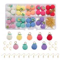 ABS Plastic Earring Finding Set, with Plastic Box & Zinc Alloy, DIY, mixed colors 