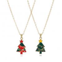 Christmas Jewelry Necklace, Zinc Alloy, with 2.76inch extender chain, 2 pieces & Christmas Design & fashion jewelry & for woman & enamel Approx 15.55 Inch 