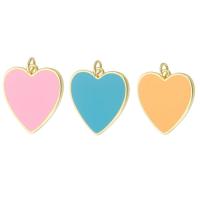 Enamel Brass Pendants, Heart, gold color plated, fashion jewelry & DIY Approx 3mm 