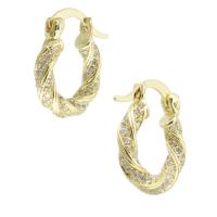 Brass Huggie Anneau d'oreille, laiton, Placage de couleur d'or, bijoux de mode & pavé de micro zircon & pour femme, doré Vendu par paire