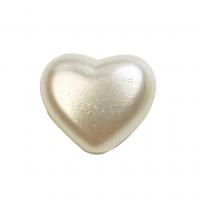 Painted Acrylic Beads, ABS Plastic Pearl, Heart, DIY white 