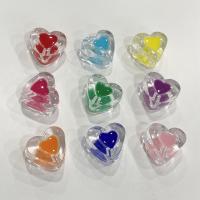Bead in Bead Acrylic Beads, Heart, DIY & enamel 16mm, Approx 