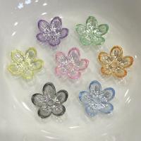 Perles acryliques plaquée, Acrylique, fleur, Placage coloré, DIY, plus de couleurs à choisir, 12mm, Environ Vendu par sac