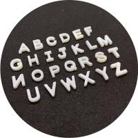 Natural Freshwater Shell Beads, Alphabet Letter, DIY white, 15mm 