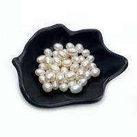 Half Drilled Cultured Freshwater Pearl Beads, Rice, polished, DIY & half-drilled, white 