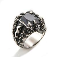Titanium Steel Finger Ring, plated & micro pave cubic zirconia & for man 