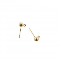 Brass Earring Post Component, 14K gold plated, DIY 